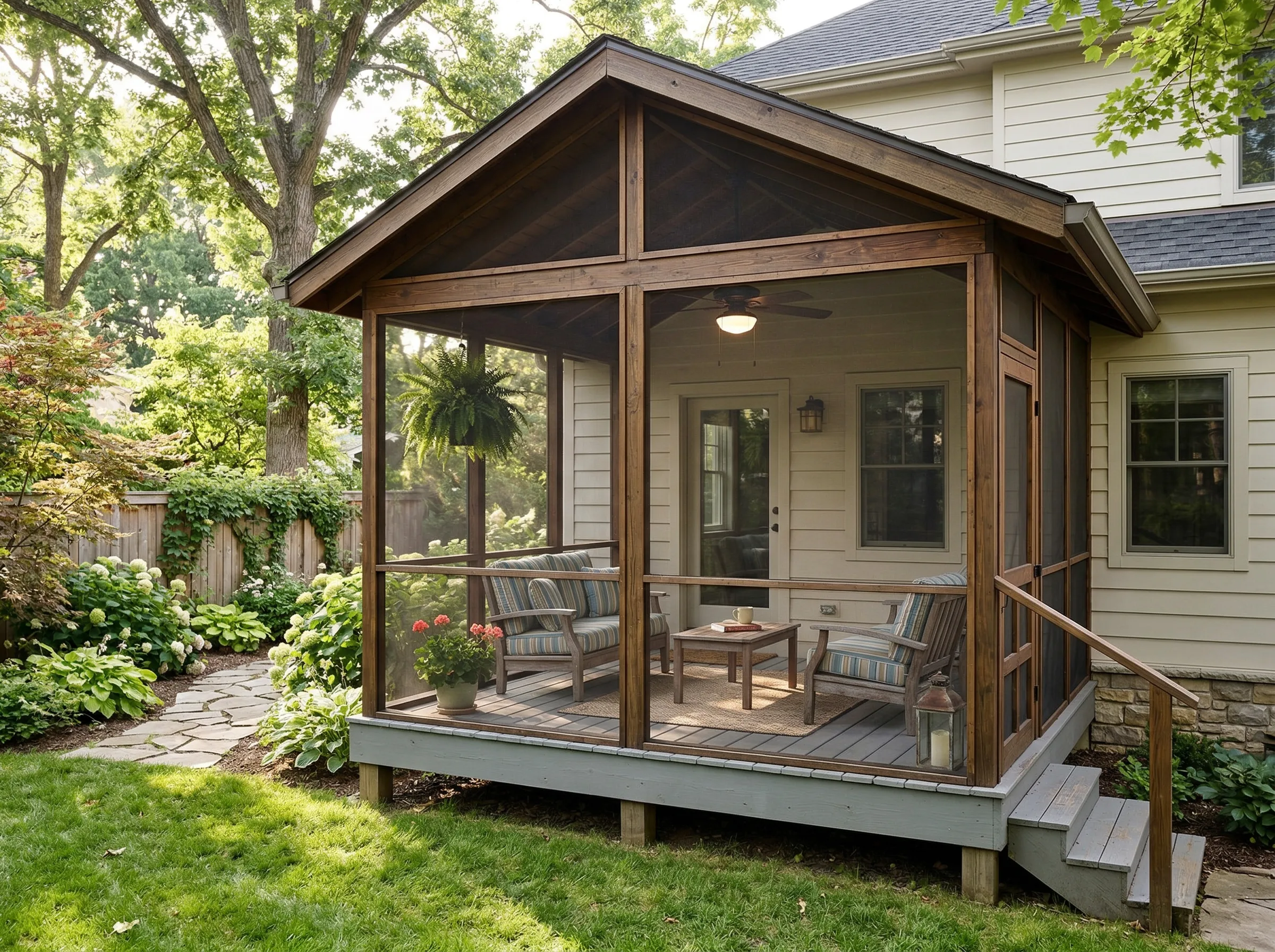 Screened porch installation in Johns Creek, GA