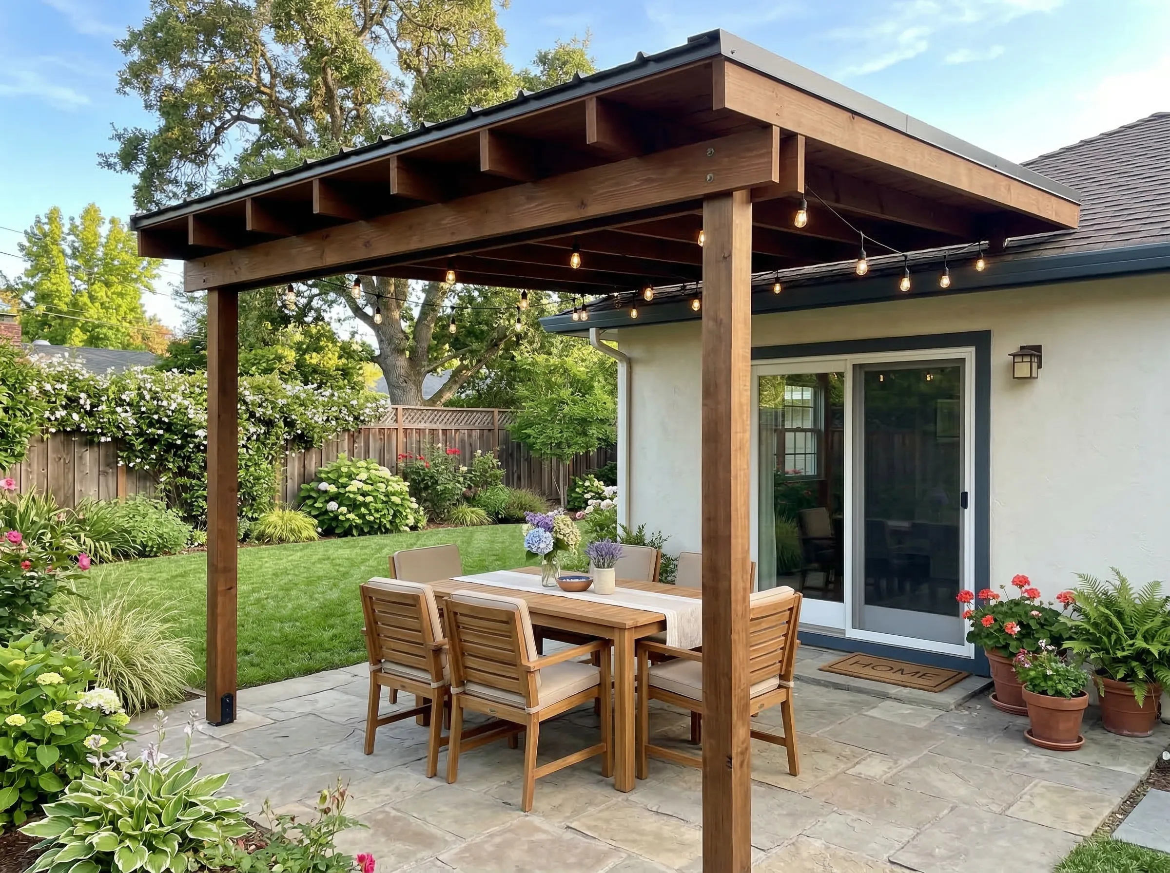 Covered patio roof system in Johns Creek, GA